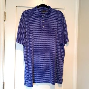Polo Ralph Lauren classic fit blue paisley cotton short sleeve shirt Size XL